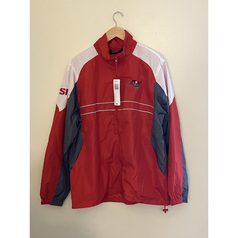 Tampa Bay Buccaneers Men's Windbreaker Jacket Size L Lightweight Red NWT